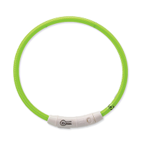 Obojok DOG FANTASY svietiaci USB zelený 65 cm 1ks