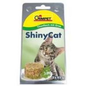 Gimpet cat cons. ShinyCat tuniak/kočičia tráva 2x70g