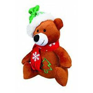 Vianočná hračka Pes medveď so šatkou plyš 20cm TR 1ks