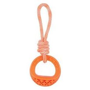 Hračka pre psov TPR SAMBA krúžok s lanom oranžový Zolux