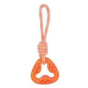 Hračka pre psov TPR SAMBA trojuholník s lanom oranžová Zolu