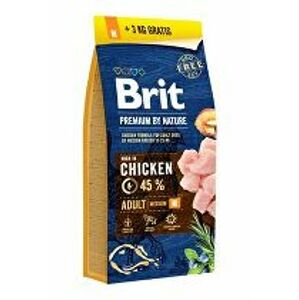 Brit Premium Dog by Nature Adult M 15kg + 3kg akcia
