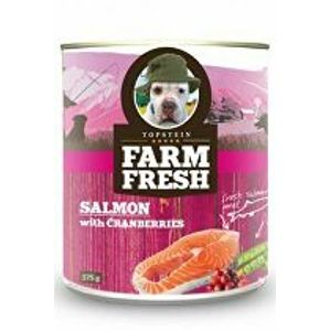 Farm Fresh Dog Losos s brusnicami v konzerve 375g