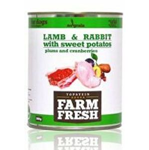 Farm Fresh Dog Lamb&Rabbit+Sw.Potatoes&Plum konze 800g