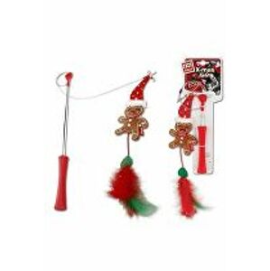 Vianočná hračka mačka GiGwi Teleskopická tyč s perím